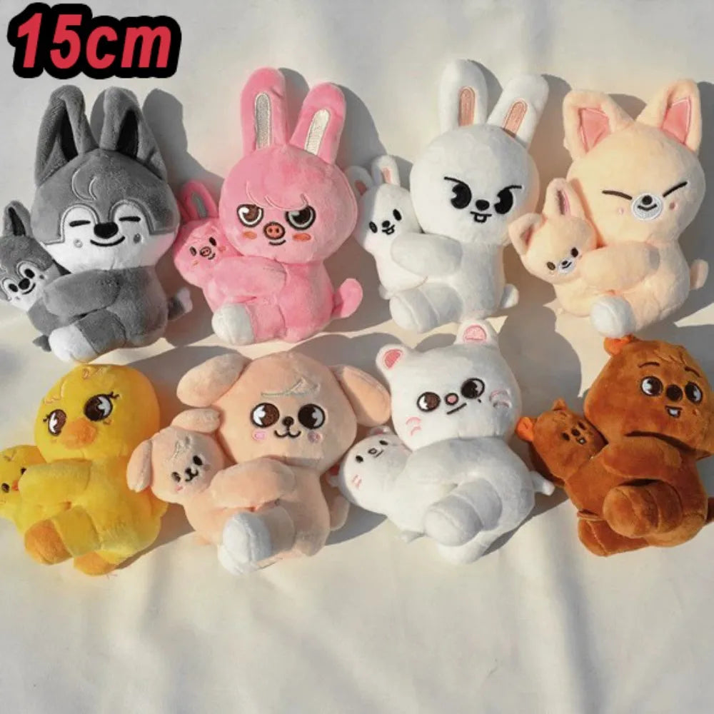 *SKZOO Kpop Plush Toys,Wolf Bear Foxes Duck Cartoon Cute Plush Animal Backpack Dolls, Large Messenger Bag, Throw Pillow, Gift
