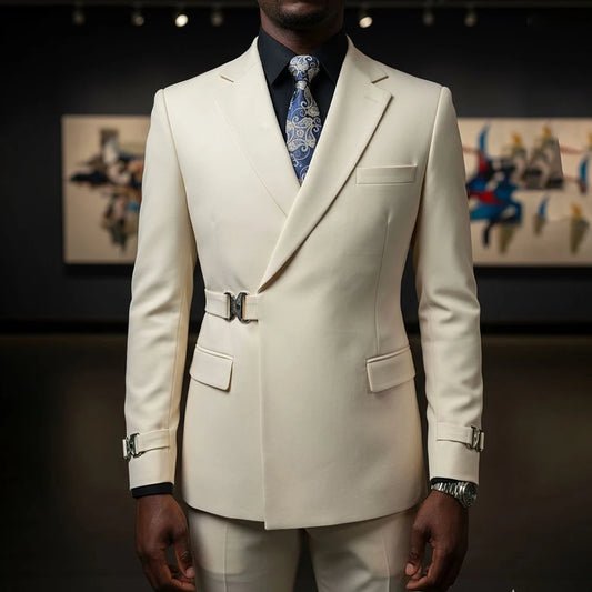 Elegant Men's Suits Luxury Wedding Notch Lapel Slim Fit 2 Piece Jacket Pants High Quality Male Clothing Customized Outfit Blazer
