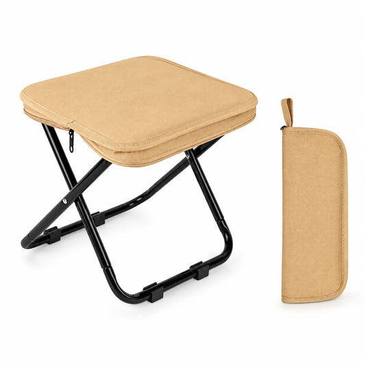 Portable Square Folding Stool Small Camping Seat Fishing Low Stool for Outdoor