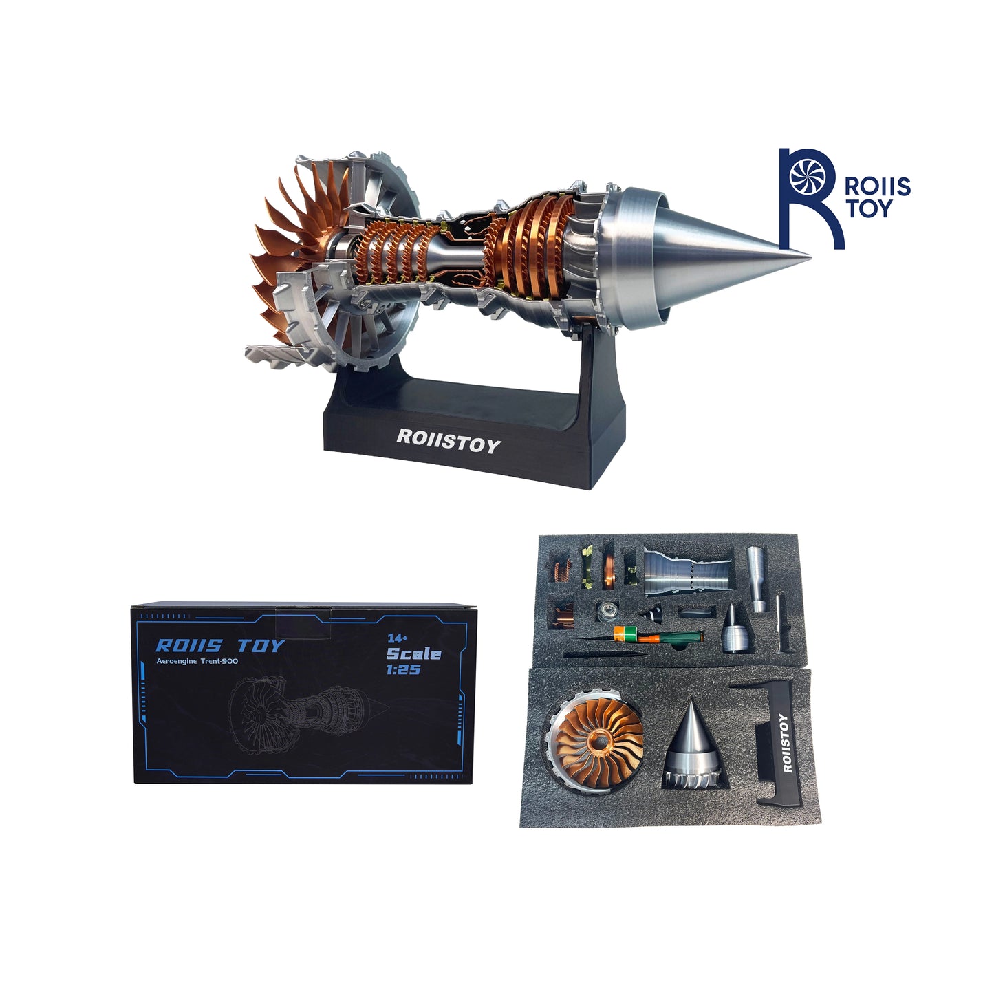 Turbofan Engine Model Aircraft Engine Kit DIY Assembly Model Toy Aircraft Engine Model Mechanical Science Educational Toy