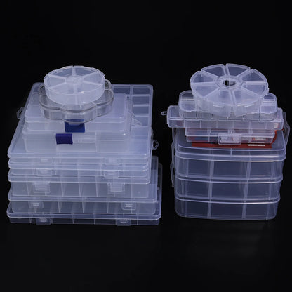 1 Pc Plastic Jewelry Box 5-28 Compartment Slot Organizer Storage Beads Container Adjustable Jewelry Storage Box Rectangle Case