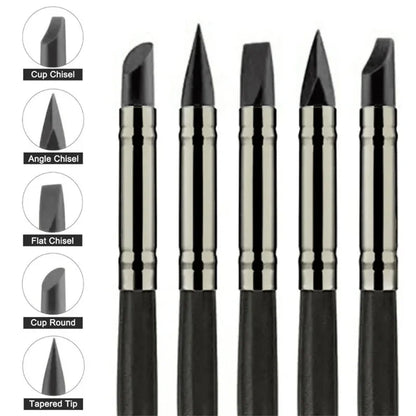 5PCS Silicone Clay Sculpting Tool For Brush Modeling Dotting Nail Art Pottery Clay Tool New DIY Carving Sculpting Tools 2025