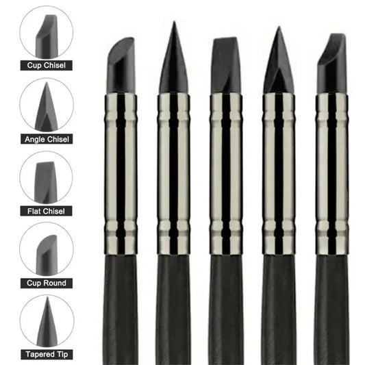 5PCS Silicone Clay Sculpting Tool For Brush Modeling Dotting Nail Art Pottery Clay Tool New DIY Carving Sculpting Tools 2025