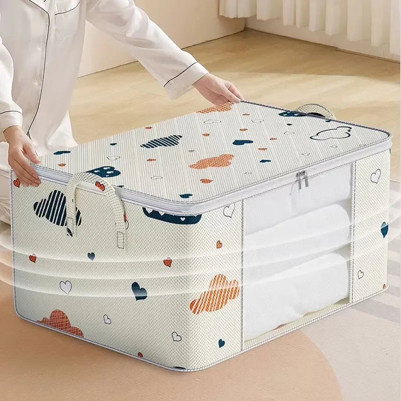1pcs Quilt Storage Bag Dust-proof Wardrobe Quilt Clothes Organizer Household Blanket Zipper Sorting Bags Moving Bag Storage Bags
