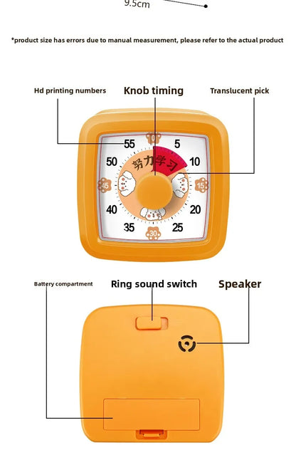 School Visual Timer for Children with Night Light, Digital Stopwatch, Pomodoro Timer for Kitchen and Home Use