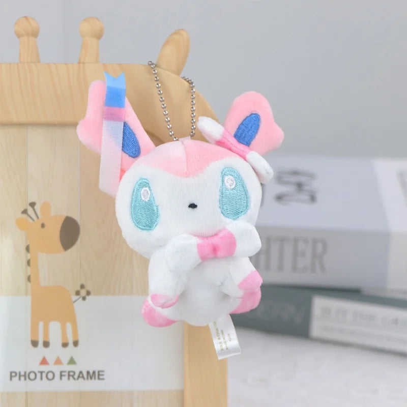 Pokemon Plush Keychain Anime Jigglypuff Gengar Sprigatito Urchin Mimikyu Sylveon Mew Umbreon Rowlet Stuffed Plushies Toys Gifts