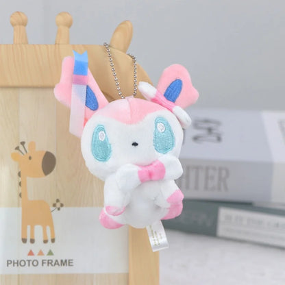 Pokemon Plush Keychain Anime Jigglypuff Gengar Sprigatito Urchin Mimikyu Sylveon Mew Umbreon Rowlet Stuffed Plushies Toys Gifts