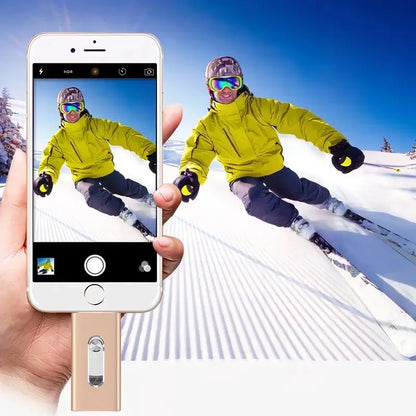 4-in-1 USB 3.0 External Flash Drive for iPhone & Type-C & Android & PC, Easy Backup and File Transfer, Photo Stick Memory Stick