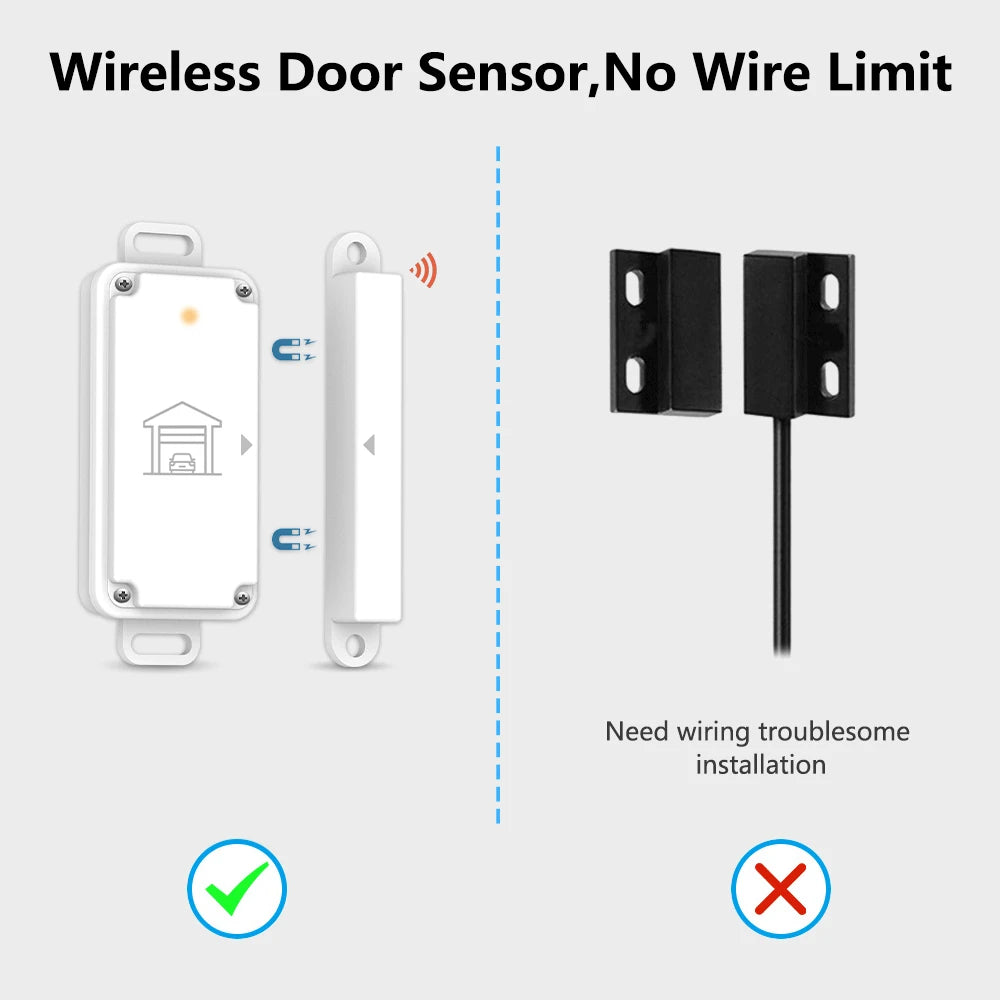 QCSMART ZigBee Garage Door Wireless Waterproof Sensor Opener Controller Control Smart Life Works with Google Assistant Alexa