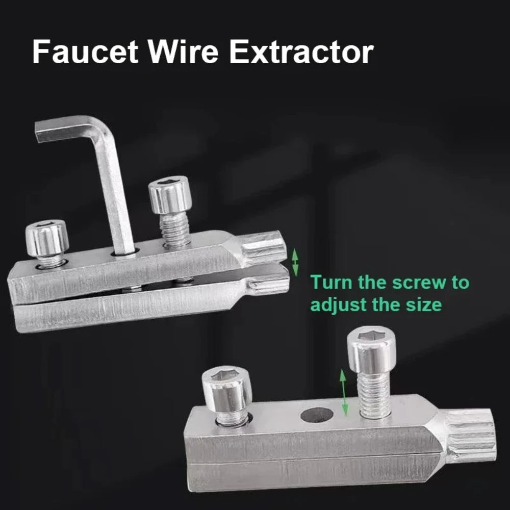 Broken Wire Extractor Threading Tools Tap Screw Remover Water-tap Angle Valve Repair for 4/6 Points Bolt Extractor Plumbing Tool