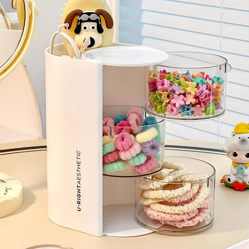 Hair Accessories Organizer Acrylic Storage Box Clear Hair Tie Organizer for Headband Makeup Brush Holder Desk Jewelry Organizer