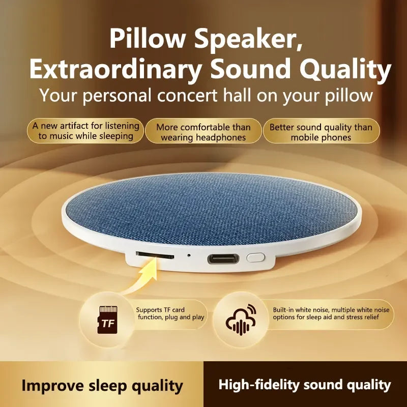 Głośnik Lenovo pod poduszkę do spania Bluetooth 5.4, dynamiczny dźwięk Hi-Fi, bezprzewodowy odtwarzacz muzyki, sprzęt do snu do łóżka