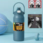 LUSQI 304 Stainless Steel Thermal Mug Outdoor Thermos Bottle Portable Tumbler Vacuum Flasks Cold & Hot Straw Water Bottle