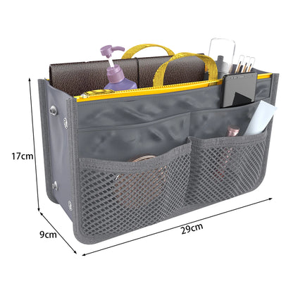 Multifunctional Bi-fold Storage Bag Large Capacity Makeup Bag with Mesh Grid Travel Storage Bag Mommy Bag Multi Pocket Cosmetic