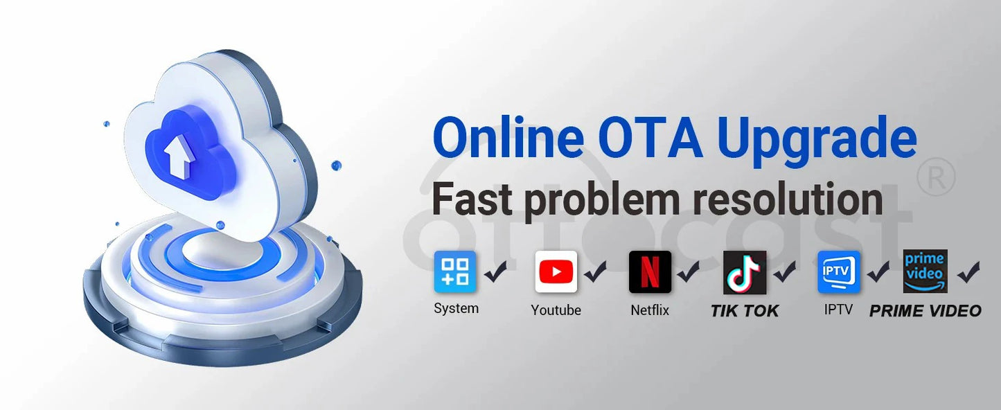 OTTOCAST Play2Video Pro Android Ai Box Pro Built in YouTube Netflix Tiktok IPTV Wired to Wireless CarPlay Car Accessories