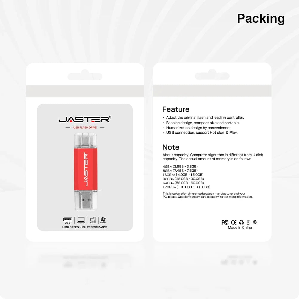 TYPE-C USB Flash Drive 128GB OTG Pen Drive 64GB Creative Business Gifts Memory Stick 32GB Golden Pink Pendrive Blue Red U Disk