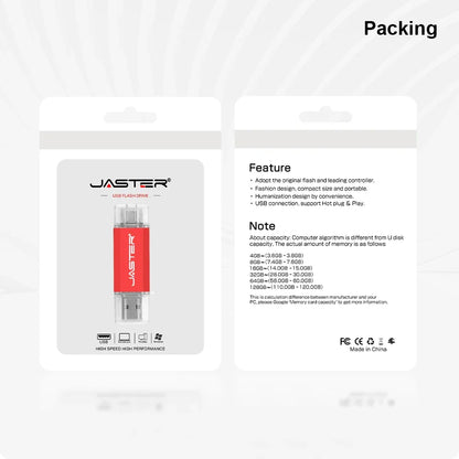 TYPE-C USB Flash Drive 128GB OTG Pen Drive 64GB Creative Business Gifts Memory Stick 32GB Golden Pink Pendrive Blue Red U Disk