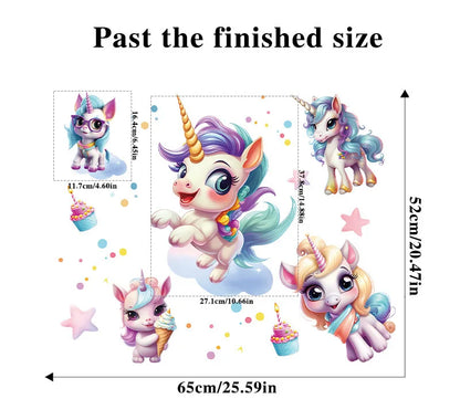 Unicorn Vinyl Child Wall Sticker For Baby Room Decoration Bedroom Accessories Furniture Sticker Adhesive Wallpaper Wall Decor