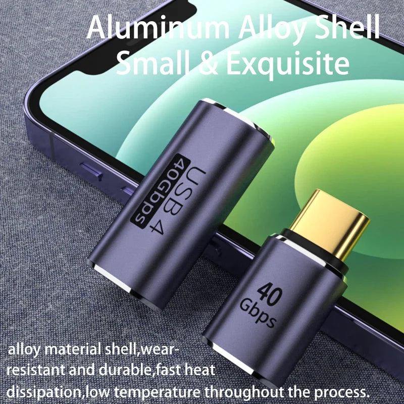 Złącze ładowarki USB 4.0 PD 100W 8K 60Hz do Macbooka 40Gbps Szybki adapter USB-C OTG U-kształtny prosty kąt męski na żeński