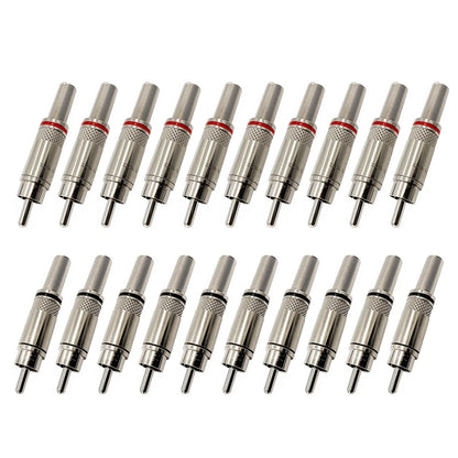 4/8PCS Male RCA Plug Weld RCA Connector for AV Audio Video Connector Plug Red Black