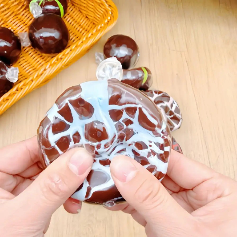 1pc High-end Matcha Mint Chocolate Handmade Ball Anti Stress Sensory Fidget Toy Cracking Wax Ball Soft Decompression Toys Gift