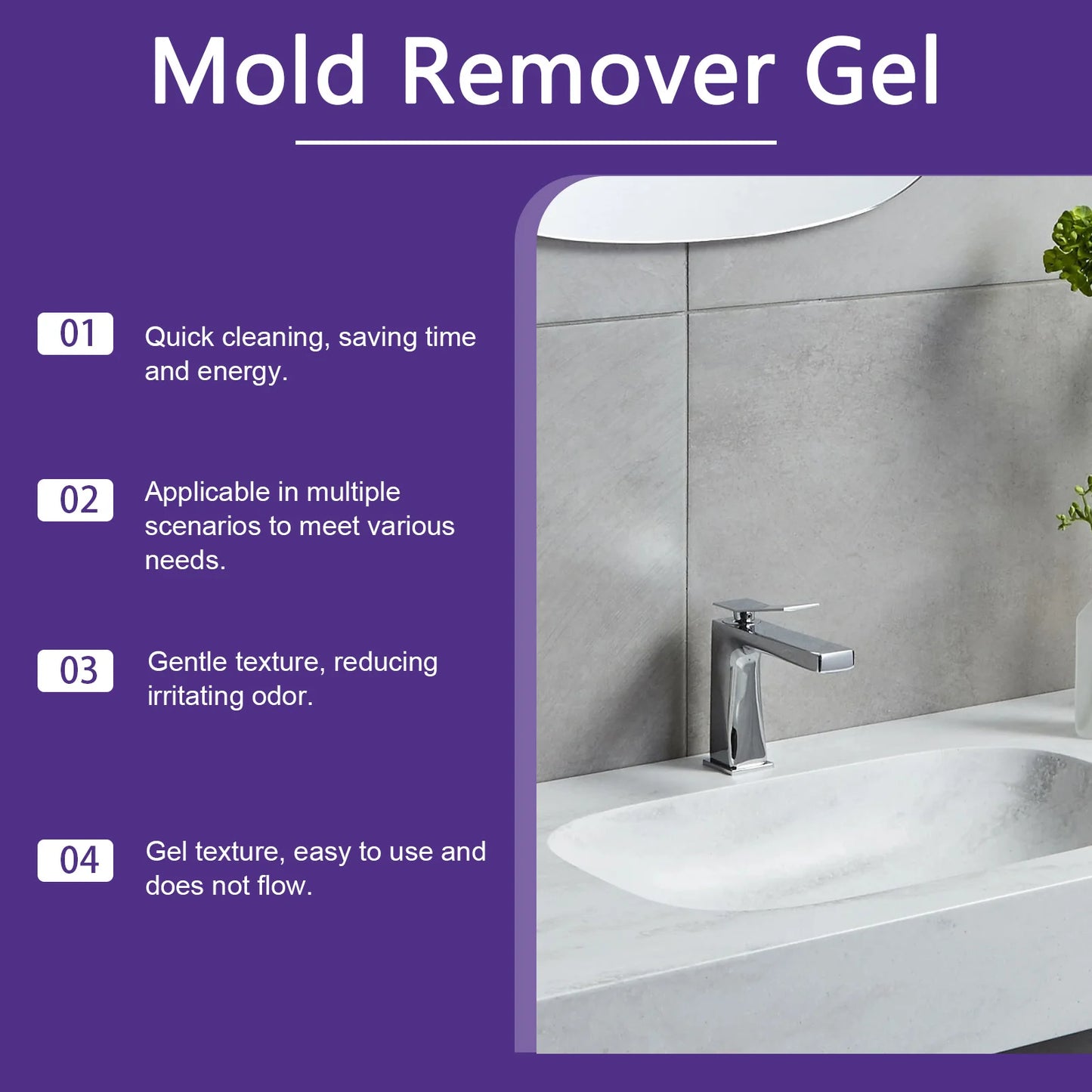 Anti-Mold Mildew Cleaning Gel Powerful Household Remover Gel for Grout Sealant Bathroom Cleaning Home Kitchen Sinks Cleaning 90g