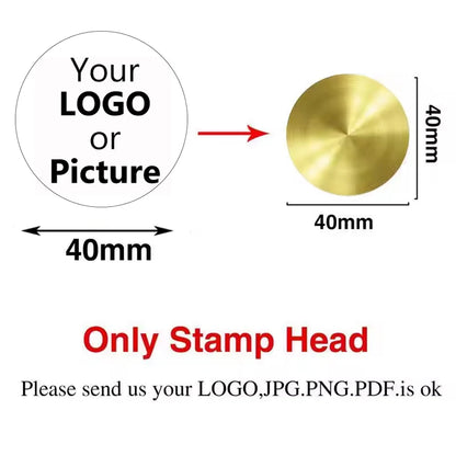 Custom Brass Wax Seal Stamp Personalized LOGO 25/30/40/50mm Round/Square Wax Sealing Head For Wedding Invitation Card Decor Seal