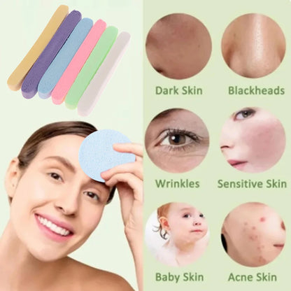 50pcs Compressed Face Wash Wash Face Sponge Clean Face Disposable Powder Puff Face Cleansing Cotton Pad Cleansing Beauty Strip