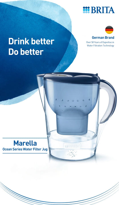 BRITA Oczyszczacz wody 3.5L Domowy dzbanek filtrujący wodę z wkładem filtrującym Dzbanek filtrujący wodę Seria Marella Ocean