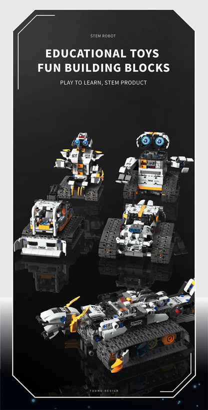 Multi-Axis mechanical Arm Programmable Building Blocks 5 in 1 robot Remote Control toys Interactive STEM Learning children gift