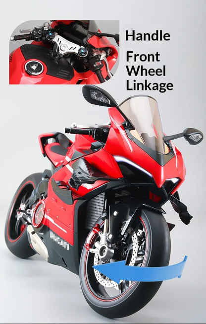 XLG 1:7 Ducati Panigale V4S Motorcycle Model - Alloy Die-Cast with Smoke Effect & Light/Sound Official Licensed Collector‘s Gift