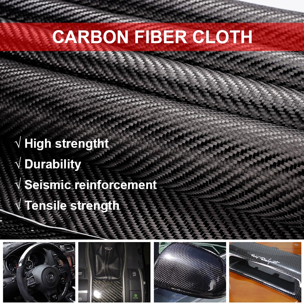 60/100/150/300cm  Carbon Fiber Cloth Twilled Fabric 30/50cm Wide 3K 200gsm 0.2mm Thickness  For Commercial Car Part Sport Equipm