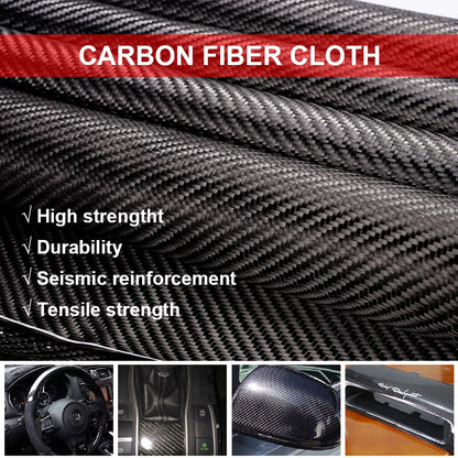 60/100/150/300cm  Carbon Fiber Cloth Twilled Fabric 30/50cm Wide 3K 200gsm 0.2mm Thickness  For Commercial Car Part Sport Equipm