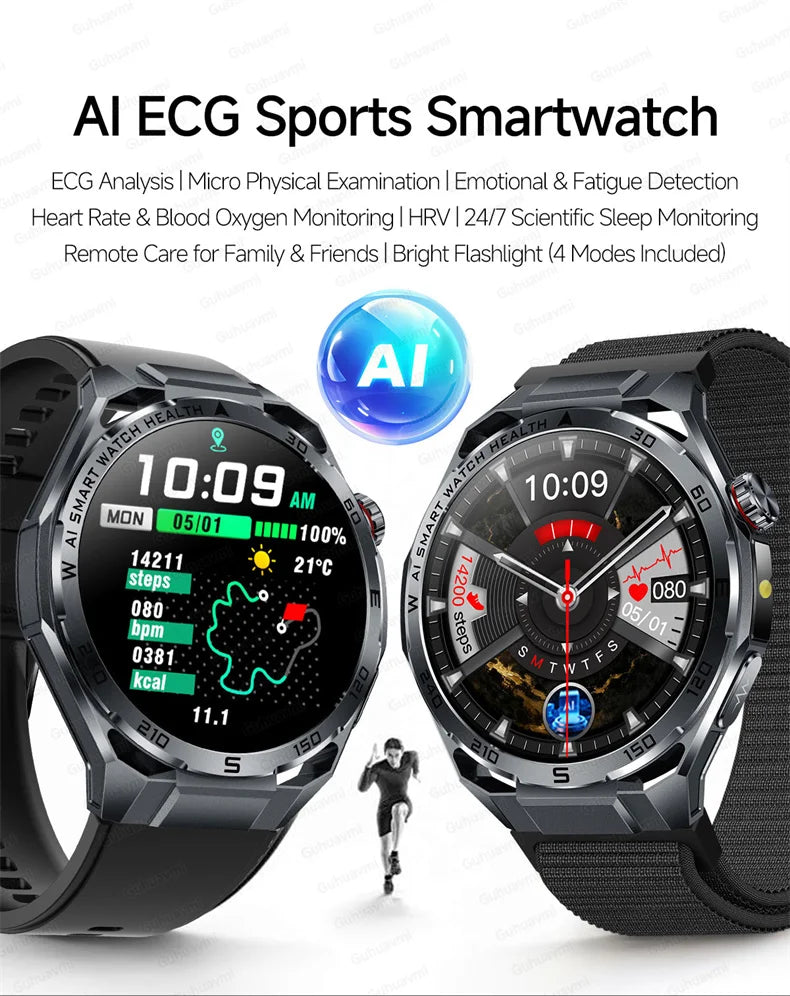 Smartwatch ECG High-End dla mężczyzn Ciśnienie krwi Lipidy Tlen we krwi Analiza ciała Kwas moczowy Monitor Zdrowia Smartwatch dla mężczyzn i kobiet