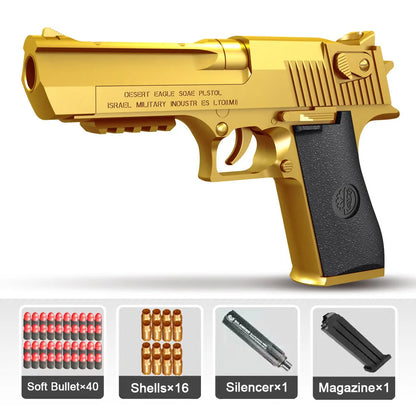 Desert Eagle Best Toy Gun For Kids Toy Pistol Boys Birthday Gift 16 Shells + 40 Darts Model Shooting Game
