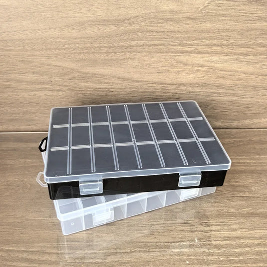 Clear 24-Compartment Plastic Organizer Boxs Dustproof Storage for Crafts Beads Jewelry Small Accessories Home Storage