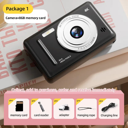 Xiaomi Retro 4K CCD Camera 50MP Auto Focus Dual Flash 8x Zoom Portable Student Vlog Camera for Beginners Travel Gift Photography