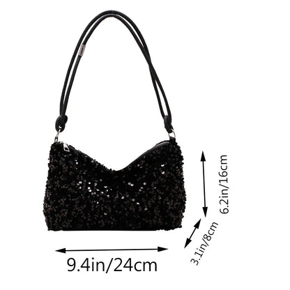 Popular trendy women's Korean-style handbag with sequins - versatile single-shoulder small bag