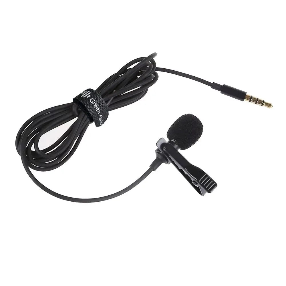 New 3.5mm Lapel Microphone Mini Black Clip on Lapel Mic Wired 360 Degrees Speaker Mic for Mobile Phone/PC Laptop For Recording