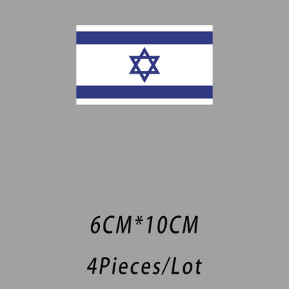 4PCS/Lot Flag For World Countries Heat Adhesive Thermal Transfers Iron On Patches For Ironing Clothing Fusible T Shirt Stickers
