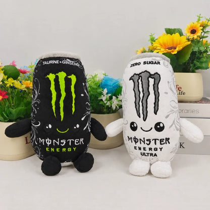 HOT- Monster Plush White Energy Drink Plush Toy Simulation Can Stuffed Doll Cute Soft Figure Decor Gift Friend Home Ornament