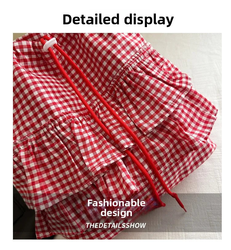 Cute Plaid Cotton Tote Bag Large Capaci Lace Trim Women's Summer 2026 Simple Lady Handbag Soft Shoulder Bags Bolsa Feminina