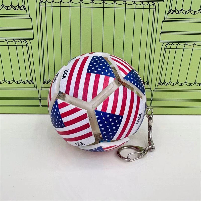Soccer Ball Fidget Button Keychain Clicky Stress Relief Toy 3D Soccer Football Sport Ball for Men Women Car Key Handbag Gift