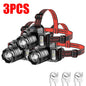 Super Bright T51 LED Sensor Headlamp USB C Rechargeable Headlight Led Head Torch With built-in battery Camping Fishing Lantern