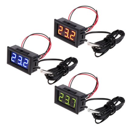 DC5V~12V Mini Digital LED Thermometer For Car Temperature Monitor Panel Meter Measuring Range -50-120℃ With Temperature Probe