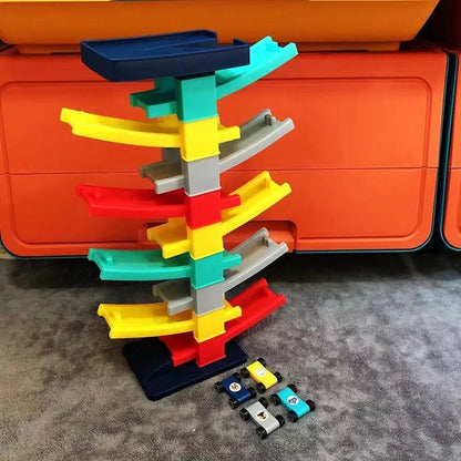 Children's Car Track Toy Multi‑layer Rail Car Toy Toddler Track 1‑2 Years Old Inertia Gliding Slide Racing Toy Boy Girl Gifts