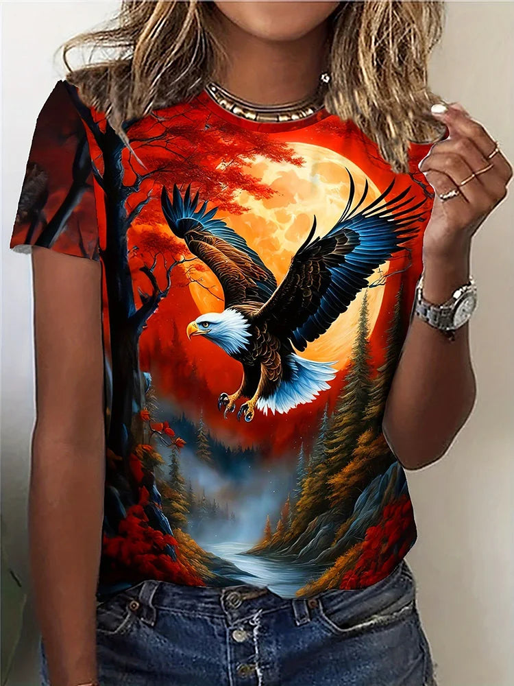 2025 New 3D Cat Print Ladies Urban Street Fashion T-shirt Animal Lover T-shirt Summer Everyday Casual Ladies Short Sleeve Top