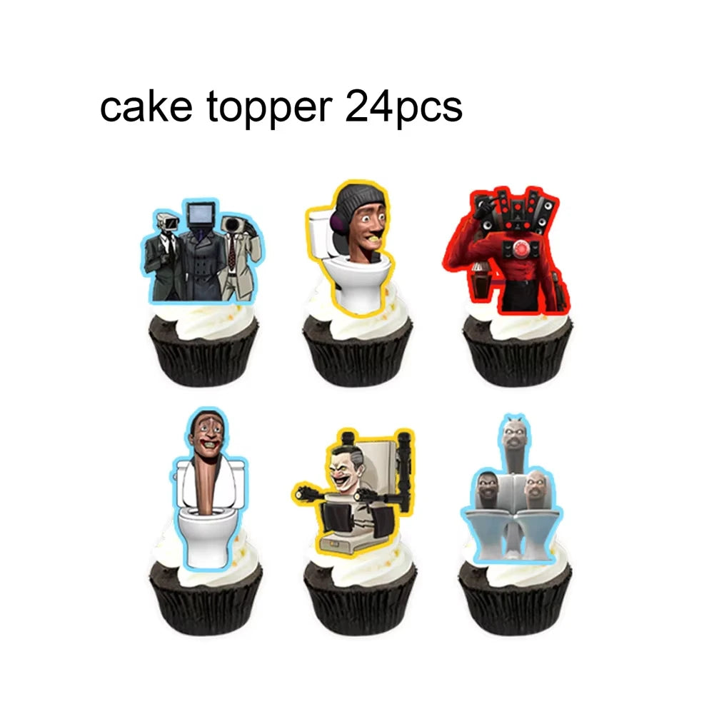 Skibidi Toilet Birthday Party Supplies Tablecloths Tableware Sets Plates Cups Napkins Skibidi Toilet Gifts Party Favors Balloons