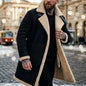 New Arrival Men’s Winter Jacket Windproof Fleece-Lined Mid-Length Faux Suede Coat with Faux Fur Lining Men’s Winter Coat