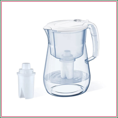 12 Cup Water Filter Pitcher with B15 Filter, Reduces Chlorine & Heavy Metals, Fast Flow, BPA-Free, Dishwasher Safe, White